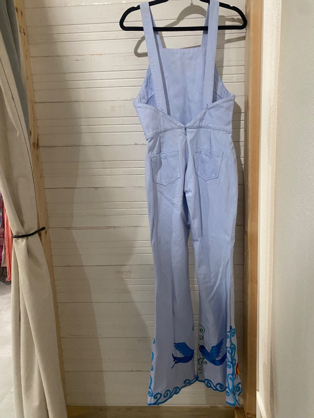 Fillyboo Light Blue Embroidered Jumpsuit with Floral and Bird Motif - Picture 4 of 8